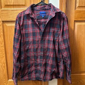 Apt. 9 Red and Gray Plaid Shirt